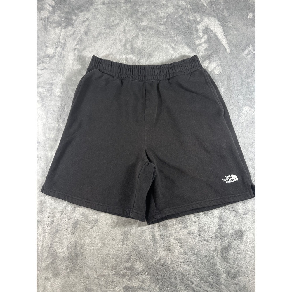 The North Face Mens Black Fleece Sweat Shorts Small Logo Athletic Loungewear